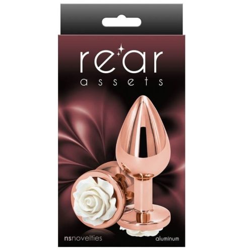 Rear Assets - Rose - Medium - White - Anál plug 8,8 cm