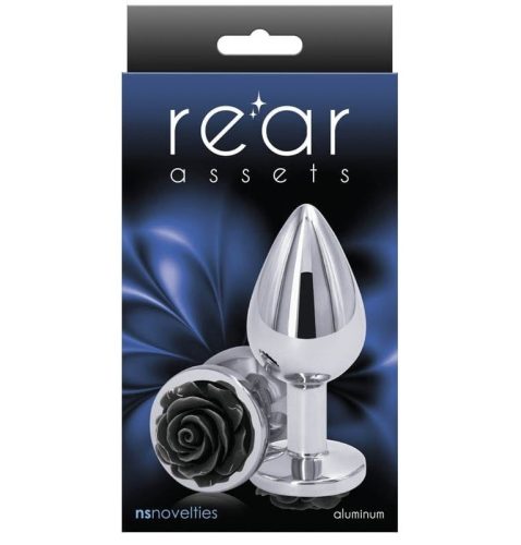 Rear Assets - Rose - Medium - Black - Anál plug 8,8 cm