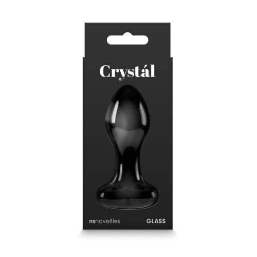 Crystal - Heart - Black - üveg anál plug 8,9 cm