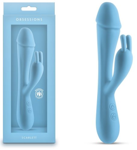 Obsessions - Scarlett - Light Blue - Klitoriszkaros, G-pont vibrátor 18,7 cm