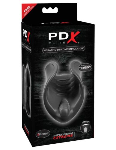 Vibrating Silicone Stimulator Black - Élethű vagina
