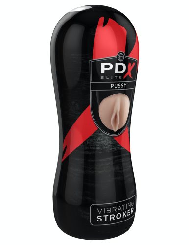 Vibrating Pussy Stroker  Light/Black - Élethű vagina