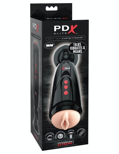 Dirty Talk Starter Stroker  Light/Black - Élethű vagina