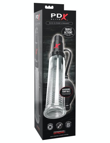 Suck-N-Pump Stroker  Clear/Black - Péniszpumpa