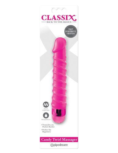 Candy Twirl Massager  Pink - Vibrátor 16,5 cm