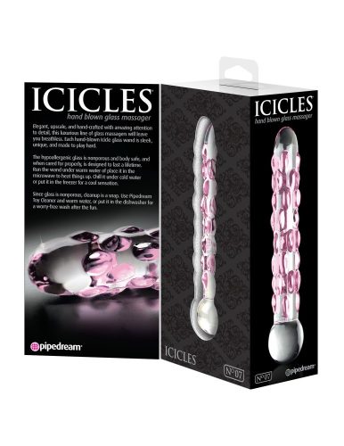 No. 7  Clear/Pink - Üveg dildó 17,8 cm