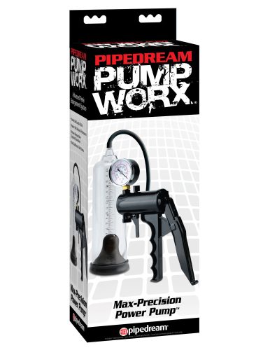 Max-Precision Power Pump  Clear/Black - Péniszpumpa