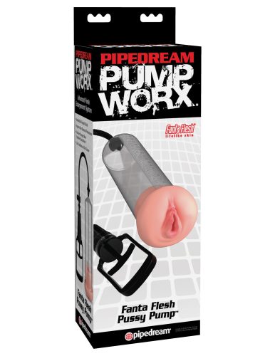 Fanta Flesh Pussy Pump  Clear/Light/Black - Péniszpumpa vagina betéttel