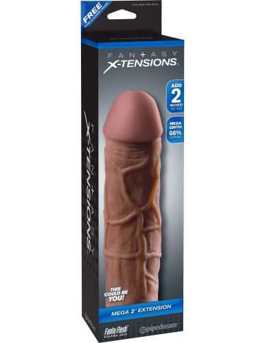 Mega 2" Extension Brown - Pénisz hosszabbító