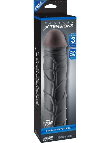 Mega 3" Extension  Black -Pénisz hosszabbító
