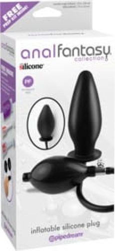Inflatable Silicone Plug  Black - Anál plug, pumpálható