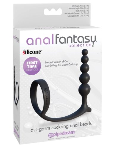 Ass-Gasm Cockring Anal Beads Black - Anál golyósor