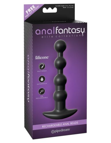 Rechargeable Anal Beads Black - Anál plug 17 cm