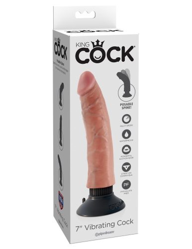 7" Vibrating Cock  Light - Élethű vibrátor 18 cm