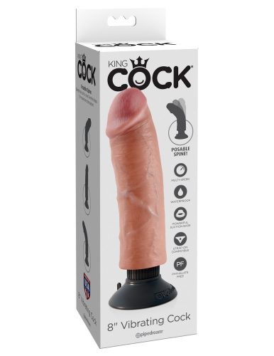 8" Vibrating Cock Light - Élethű vibrátor 20,3 cm