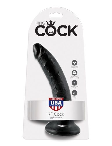 7" Cock  Black - Élethű dildó 17,8 cm