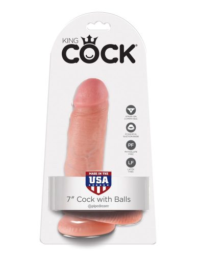 7" Cock with Balls  Light - Élethű dildó 17,8 cm