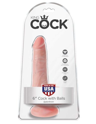 6" Cock with Balls  Light - Élethű dildó 15 cm