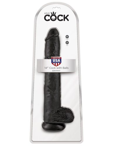 14" Cock with Balls  Black - Élethű óriás dildó 36 cm