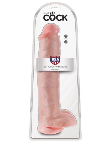 15" Cock with Balls  Light - Élethű óriás dildó 38 cm
