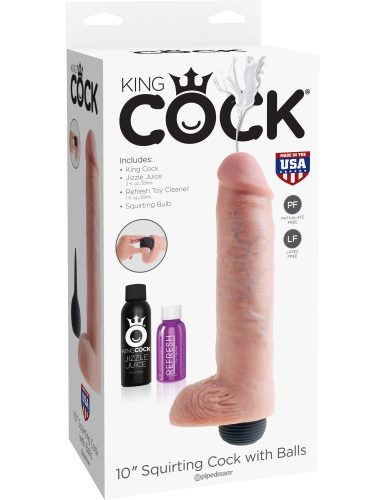 10" Squirting Cock with Balls - Élethű dildó 25 cm