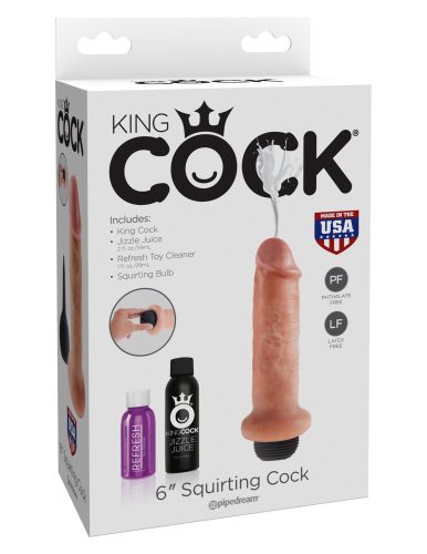 6" Squirting Cock  Light - Élethű, spriccelő dildó 15 cm