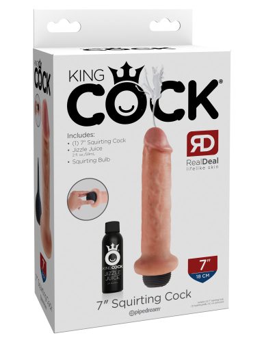 7" Squirting Cock  Light - Élethű, spriccelő dildó 18 cm