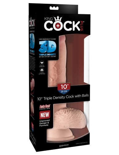 10" Triple Density Cock with Balls - Élethű dildó 25 cm