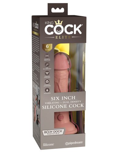 6" Dual Density Vibrating Silicone Cock  - Élethű vibrátor 15 cm