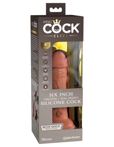 6" Dual Density Vibrating Silicone Cock - Élethű vibrátor 15 cm