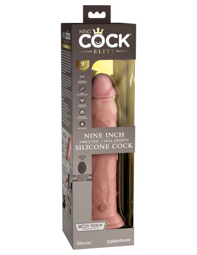 9" Dual Density Vibrating Silicone Cock with Remote  Light - Élethű vibrátor 23 cm