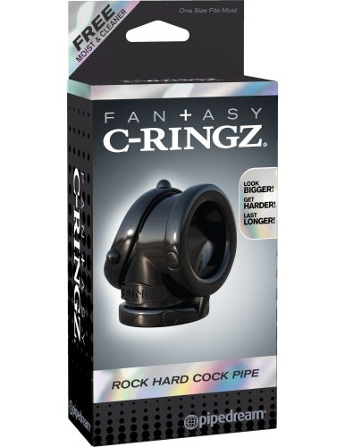 Rock Hard Cock Pipe  Black - Péniszgyűrű