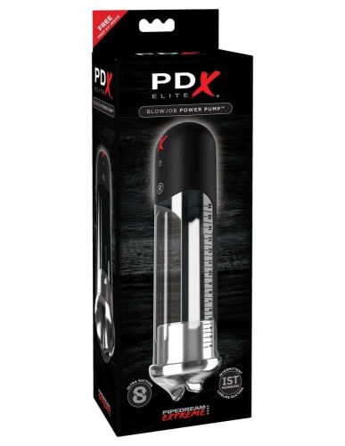 Blowjob Power Pump  Clear/Black - Szívó funciós száj, maszturbátor