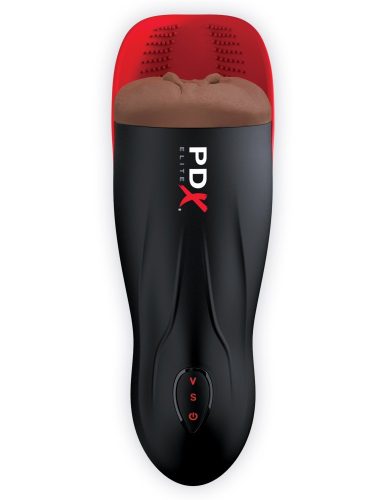 Fuck-O-Matic 2 Black/ Red - Élethű vagina, vibrátoros maszturbátor