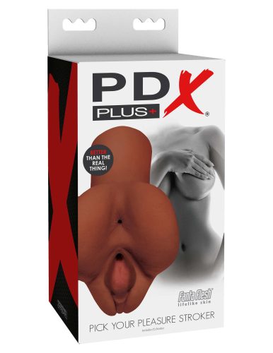 Pick Your Pleasure Stroker  Brown - Élethű vagina és ánusz