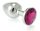 Butt Plug Small Metal With Crystal Red - Fém anál plug 7,3 cm