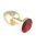 Butt Plug Metal With Crystal Red - Fém anál plug 7,3 cm