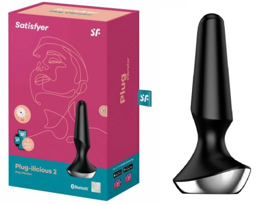 Plug-ilicious 2 black - Vibrációs anál plug 12 cm