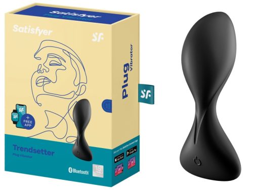 Trendsetter black - Vibrációs anál plug 11,2 cm