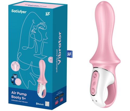 Air Pump Booty 5+ pink - App vezérelt, G-pontos vibrátor 20,5 cm