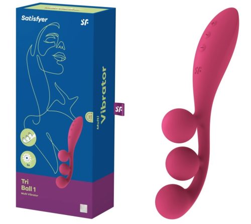Tri Ball 1 red - Szilikon, csiklóizgató vibrátor
