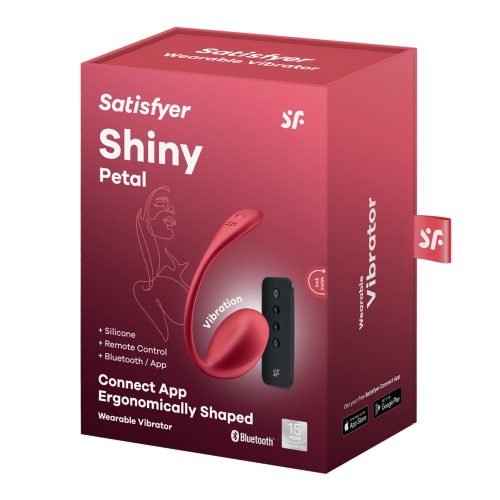 Shiny Petal red - App vezérelt, szilikon tojásvibrátor