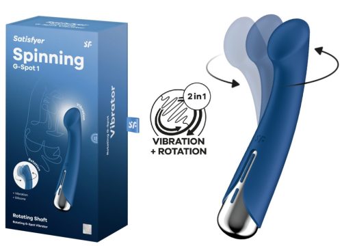 Spinning G-Spot 1 blue - Forgófejű, G-pont vibrátor 