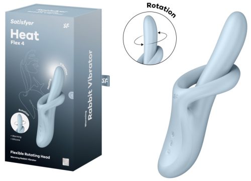 Heat Flex 4 (Blue) - Melegítős, forgófejű vibrátor 23 cm