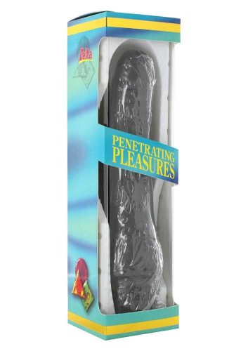 Vinyl P-Shape Vibrator Black - Élethű vibrátor 21 cm