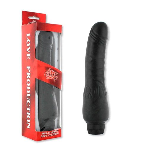 Perfect Pleasures Vibrator Black - Élethű vibrátor 24 cm