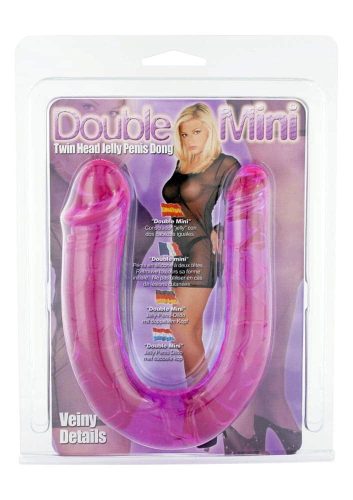 Double Mini Dong Clear Lavender - Dupla dildó 30 cm