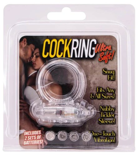 Cockring Silicone Vibrating Clear - Péniszgyűrű