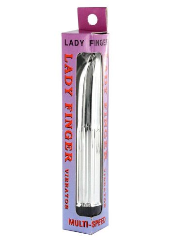 Lady Finger Vibrator Silver - Rúdvibrátor 13 cm