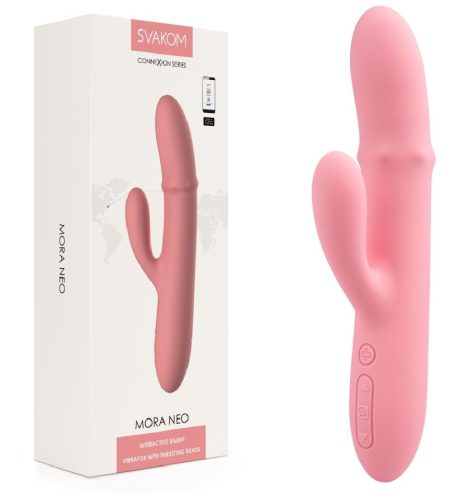 Mora Neo Peach Pink - App-vezérelt, Klitoriszkaros vibrátor 19,5 cm